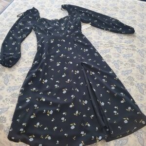 Forever 21 FLORAL  Long Sleeve Sundress with Sweetheart Neckline